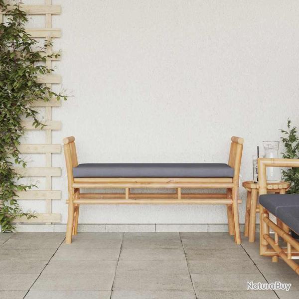 Banc de jardin avec coussin en bambou de 110 cm