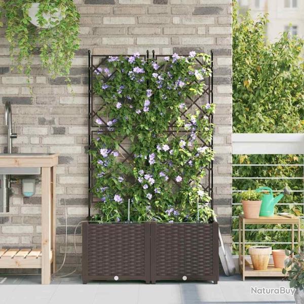 Jardini�res de jardin 1 pc Marron 80 x 40 x 142 cm Plastique