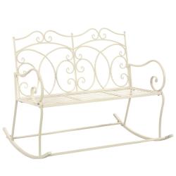 Banc de jardin 104 cm Fer Blanc antique