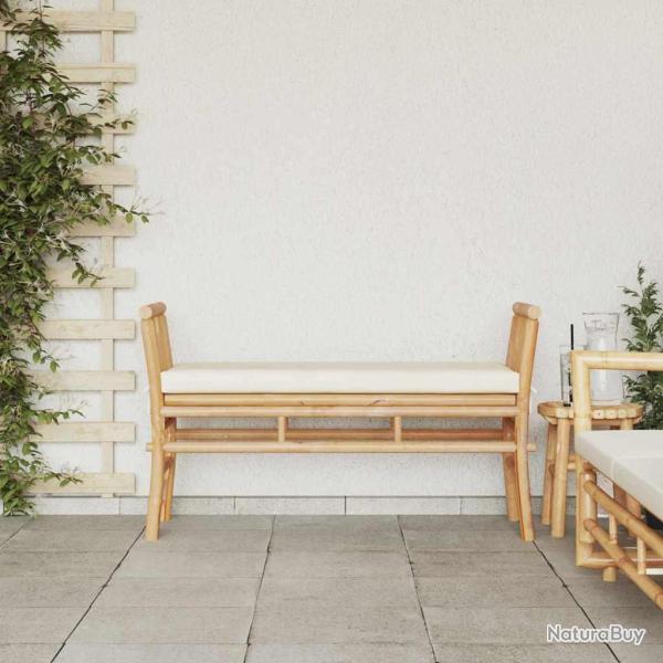 Banc de jardin avec coussin de 110 cm en bambou