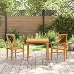 Chaise de Jardin Empilable 2 pcs en Bois Massif de Teck