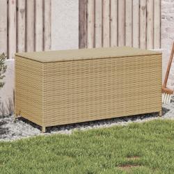 Bo&icirc;te de rangement de jardin m&eacute;lange beige 190L r&eacute;sine tress&eacute;e