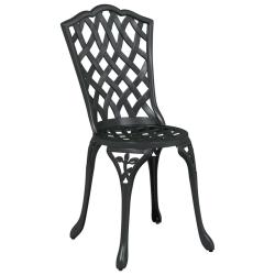 Chaises de jardin 2 pcs Noir en aluminium coulé