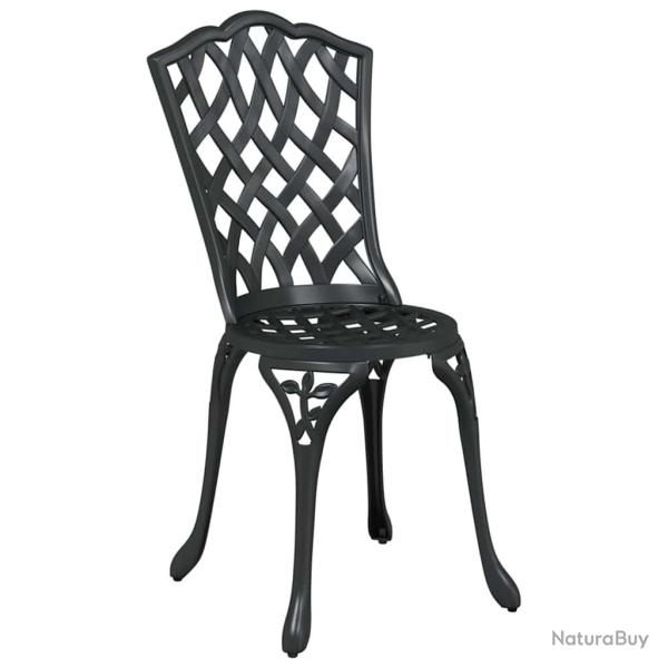 Chaises de jardin 2 pcs Noir en aluminium coul