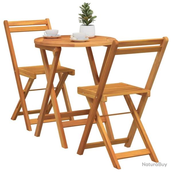 Ensemble Bistro 3 Pices Bois Massif Acacia