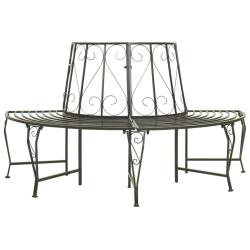 Banc d'arbre de jardin Demi-rond 160 cm Acier