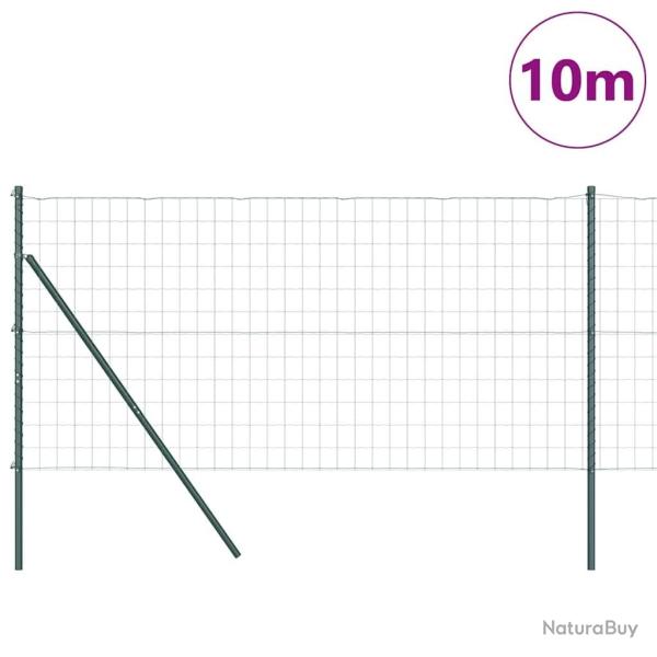 Cl�ture Euro avec 7 poteaux, 1,4 x 10 m, en acier galvanis� vert