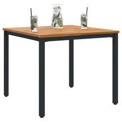 Table de jardin Naturel et Noir 90 x 90 x 75 cm