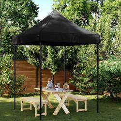 Tente de r&eacute;ception pliable escamotable noir 200x200x306 cm