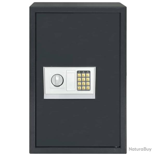 Coffre-fort num�rique �lectronique avec �tag�re Gris fonc� 40x35x60 cm Acier