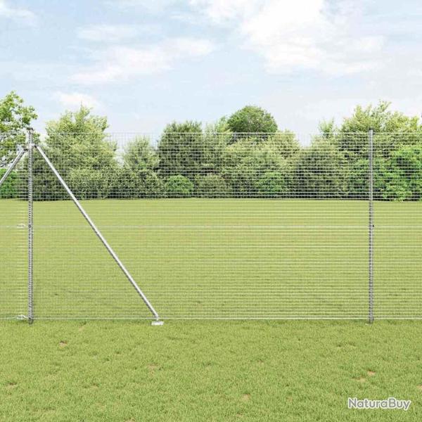 Cl�ture en fil soud� avec 7 piquets en pointe 1,6x10 m en acier galvanis�