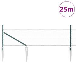 Kit de cl&ocirc;ture Set de 2 Vert for&ecirc;t M&eacute;tal, plastique 25 x 0,5 m