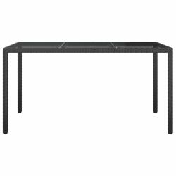 Table de Jardin Noir 150 x 90 x 75 cm polyrotin