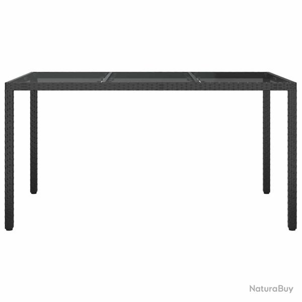 Table de repas de jardin noire 150x90x75 cm Poly Rattan