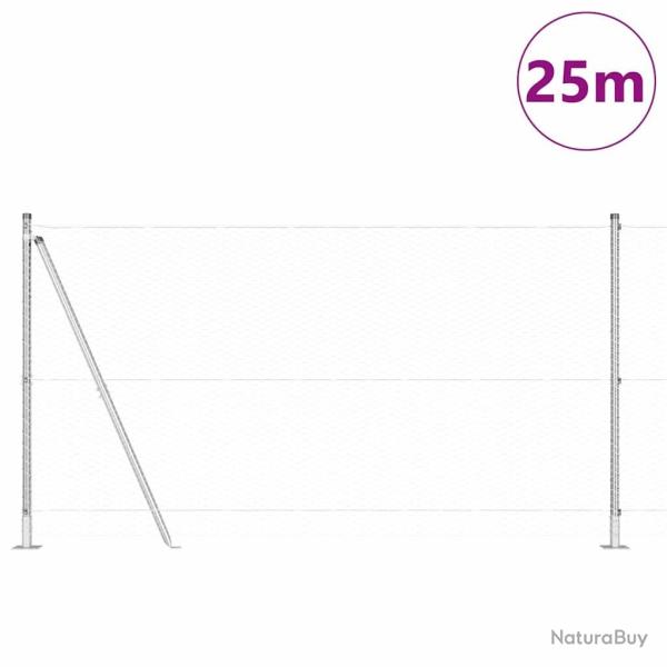 Ensemble de Cl�ture Ensemble de 2 Acier galvanis� 25 x 1,2 m