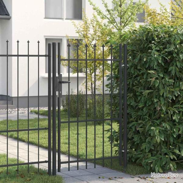 Porte de Cl�ture Gris 100 x 150 cm Acier rev�tu de poudre