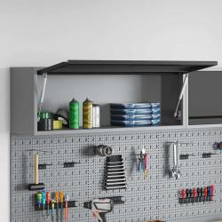 Armoire &agrave; outils avec stockage Noir et gris 100 x 25 x 35 cm
