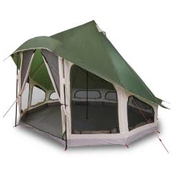 Tente de famille Tipi verte pour 6 personnes, imperm&eacute;able.