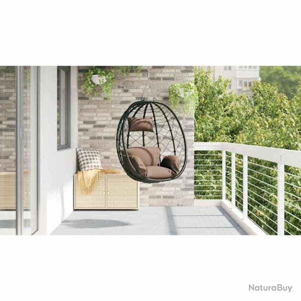 Chaise oeuf suspendue panier sans support caf� en poly rattan