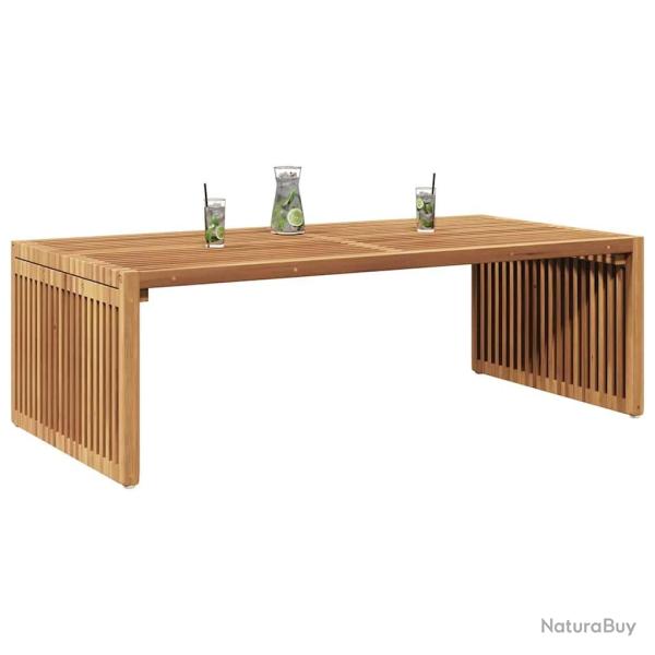 Table d'appoint de jardin 110x55x35.5 cm en bois massif de teck