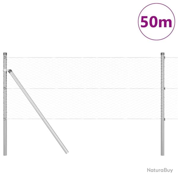 Cl�ture hexagonale 0,6x50 m Acier galvanis�