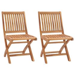 Chaises de jardin pliables lot de 2 Bois de teck massif
