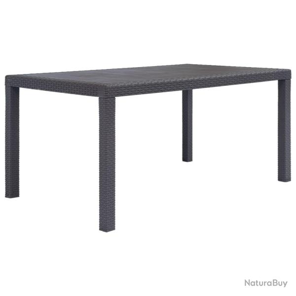 Table de jardin Marron 150x90x72 cm Plastique Aspect de rotin