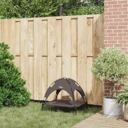 Lit pour chien sur&eacute;lev&eacute; avec toit amovible Marron S Acier