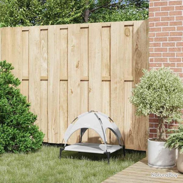 Lit pour chien surlev avec toit amovible Argent Gris Acier