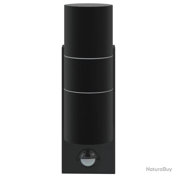 Lampe Murale Ext�rieure D�tecteur Noir Acier Inoxydable IP44