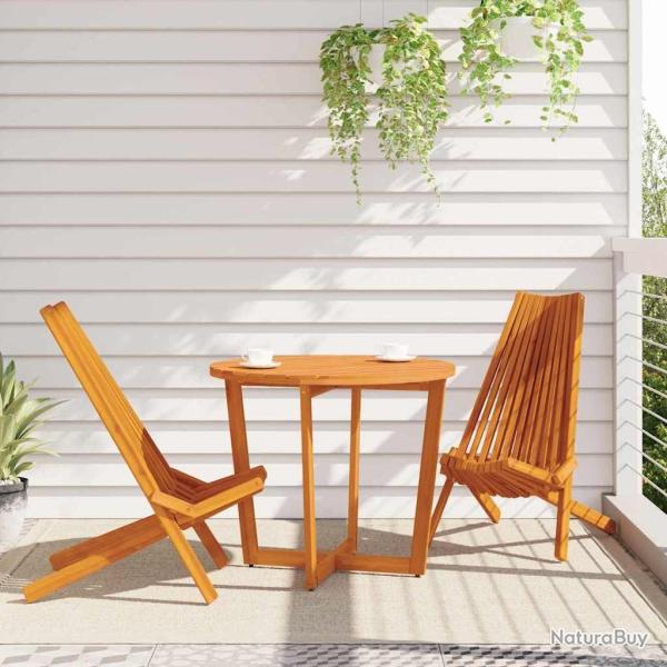 Chaises de Jardin Pliantes 2 pcs Bois Acacia