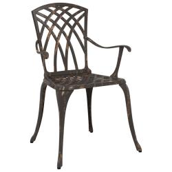 Chaises de jardin 2 pcs en alu bronze