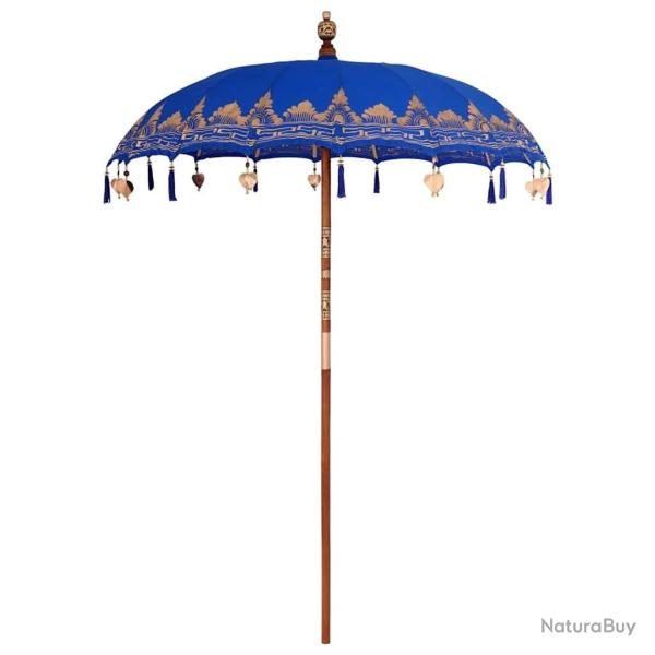 Parasol Autre Bleu x 250 cm Coton et bois massif