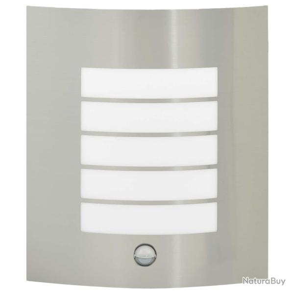Applique murale ext�rieure avec capteur 2 pcs Argent Acier inoxydable IP44