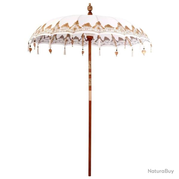 Parasol Autre Crme x 250 cm Coton et bois massif