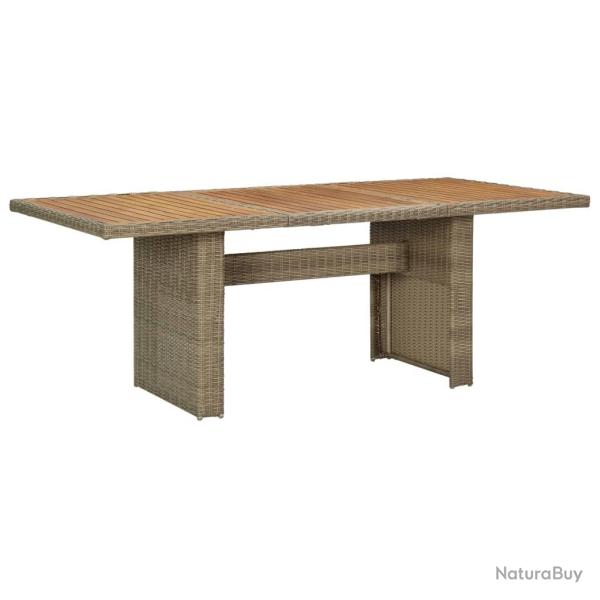 Table  manger de jardin Marron 200x100x74 cm Rsine tresse