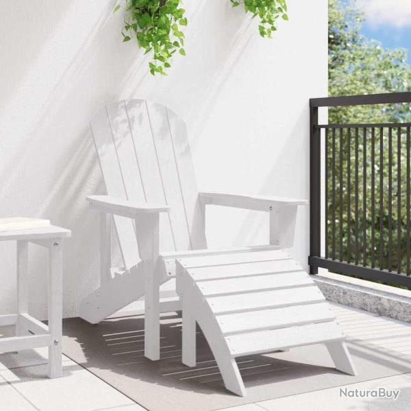 Chaise Adirondack blanche avec repose-pieds