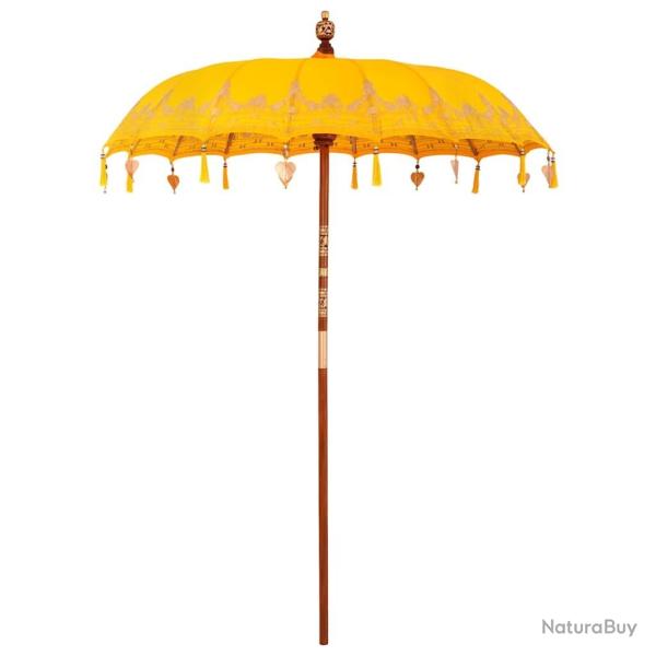 Parasol Autre Jaune x 250 cm Coton et bois massif