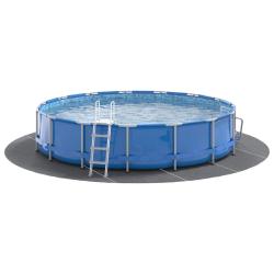 Tapis de sol de piscine Grise claire &Oslash; 610 cm en tissu non tiss&eacute; ronde