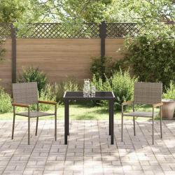 Chaises empilables de jardin 2 pcs Gris et marron