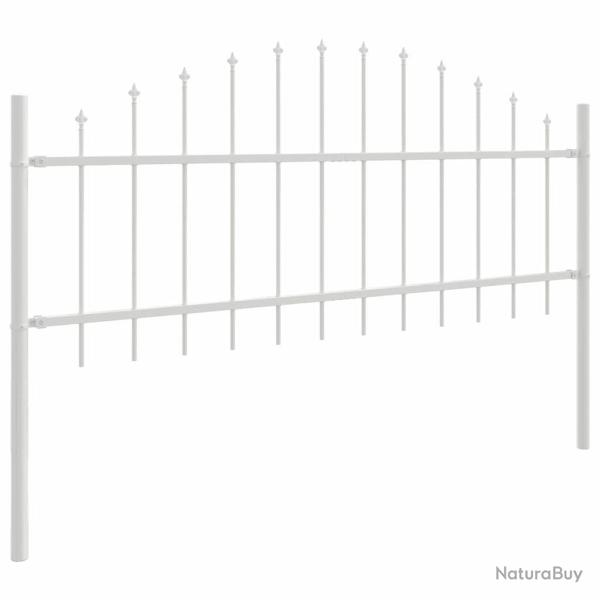 Cl�ture de jardin blanche 3,4x0,75 m en acier