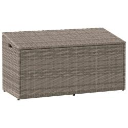 Bo&icirc;te de rangement de jardin gris 110x50x58 cm r&eacute;sine tress&eacute;e