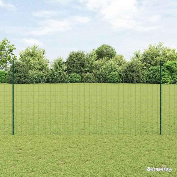 Cl�ture Euro avec 5 poteaux U verte 1.6x10 m en acier