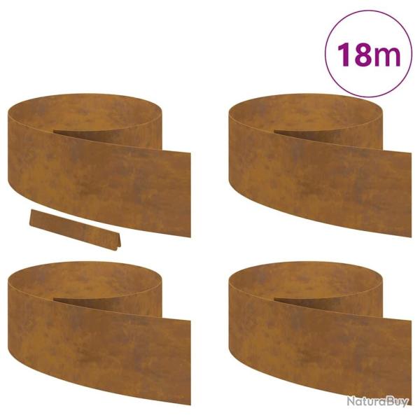 Bordure de jardin 4 pcs Rouill� 450 x 25 cm