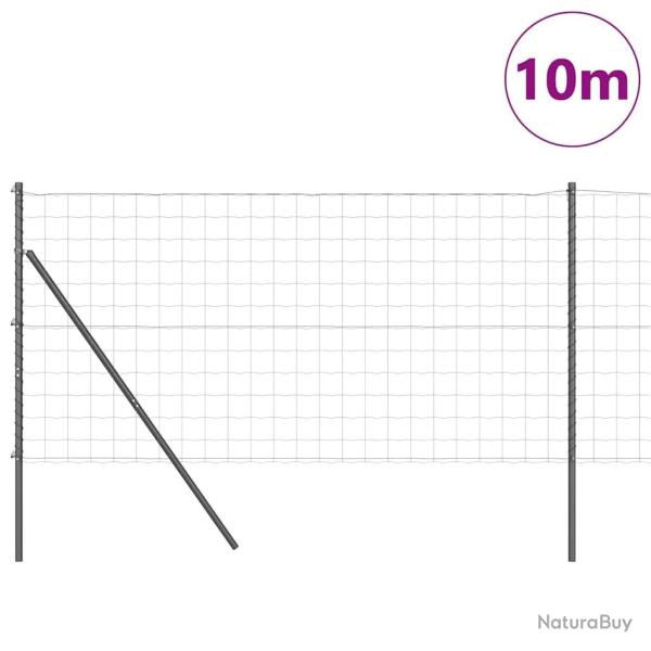 Cl�ture Euro de avec 7 poteaux, 1,2 x 10 m, en acier galvanis� gris