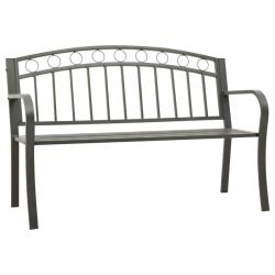 Banc de jardin Gris 120 cm Acier