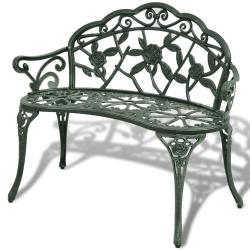 Banc de jardin 100 cm Aluminium coul&eacute; Vert