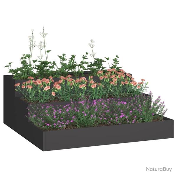 Jardinier 3 �tag�res 90x90x35 cm Acier noir