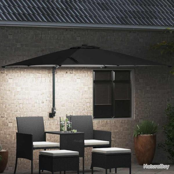 Parasol de jardin Noir 248.5 x 247.5 x 160 cm tissu
