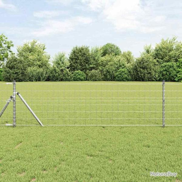 Cl�ture Euro avec 13 poteaux, 0.4 x 25 m, en acier galvanis�